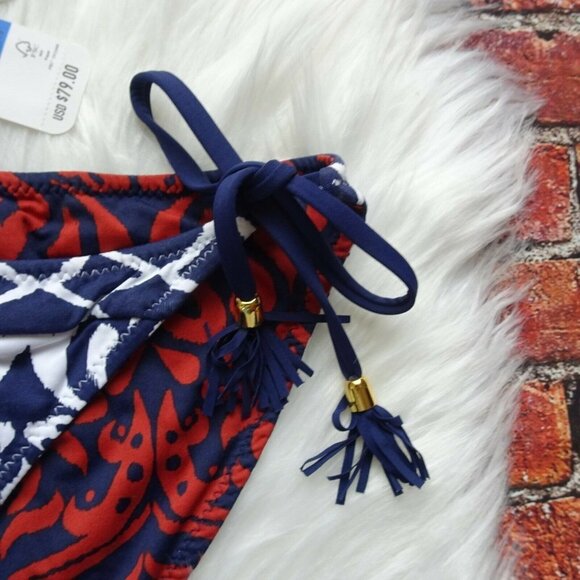 NWT Tommy Bahama Reversible Hipster Bikini Bottom Tie Side Ikat Diamond XL - Picture 8 of 12